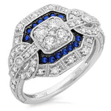 0.62ct Diamond & 0.17ct Blue Sapphire 14k White Gold Ring