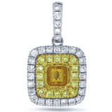 0.36ct 14k Two-tone Gold Diamond Semi-mount Pendant