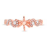 0.54ct 14k Rose Gold Diamond Semi-mount Ring