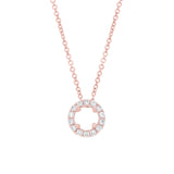 0.10ct 14k Rose Gold Diamond Semi-mount Pendant