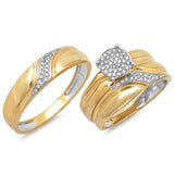 0.24ct 14k Yellow Gold Diamond Trio Set Pave