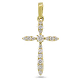 0.18ct 14k Yellow Gold Diamond Cross Necklace