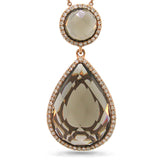 0.24ct Diamond & 9.81ct Smokey Topaz 14k Rose Gold Pendant