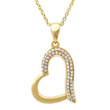 0.13ct 14k Yellow Gold Diamond Heart Necklace