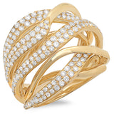 1.30ct 14k Yellow Gold Diamond Bridge Ring