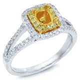 0.56ct 14k Two-tone Gold Diamond Semi-mount Ring