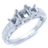 0.43ct 18k White Gold Diamond Semi-mount Ring
