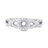 0.55ct 14k White Gold Diamond Semi-mount Ring