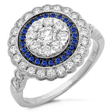 1.16ct Diamond & 0.17ct Blue Sapphire 14k White Gold Ring