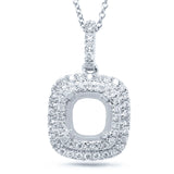 0.31ct 14k White Gold Diamond Semi-mount Pendant
