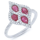 0.24ct Diamond & 0.97ct Ruby 14k White Gold Ring