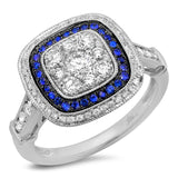 0.77ct Diamond & 0.16ct Blue Sapphire 14k White Gold Ring