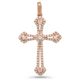 0.30ct 14k Rose Gold Diamond Cross Necklace