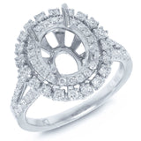 0.77ct 18k White Gold Diamond Semi-mount Ring