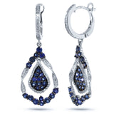 0.37ct Diamond & 1.87ct Blue Sapphire 14k White Gold Earring