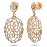 2.18ct 14k Rose Gold Diamond Lace Earring