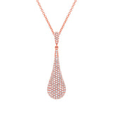 1.08ct 14k Rose Gold Diamond Pave Pendant