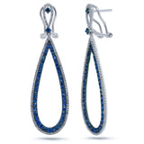 0.66ct Diamond & 1.94ct Blue Sapphire 14k White Gold Earring
