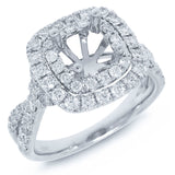 0.92ct 18k White Gold Diamond Semi-mount Ring