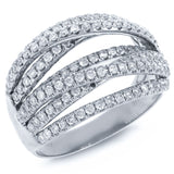 0.91ct 14k White Gold Diamond Bridge Ring