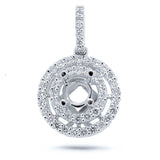 0.50ct 14k White Gold Diamond Semi-mount Pendant