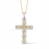 0.50ct 14k Two-tone Gold Diamond Cross Necklace