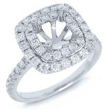 0.73ct 18k White Gold Diamond Semi-mount Ring