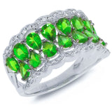 0.29ct Diamond & 2.43ct Green Garnet 14k White Gold Ring