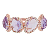 0.27ct Diamond & 3.47ct Amethyst 14k Rose Gold Ring
