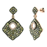 3.16ct 14k Rose Gold White & Multi-color Diamond Earring