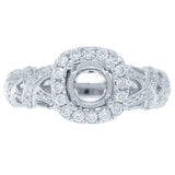 0.54ct 14k White Gold Diamond Semi-mount Ring