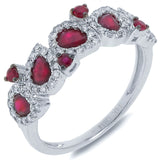 0.32ct Diamond & 1.23ct Ruby 14k White Gold Ring