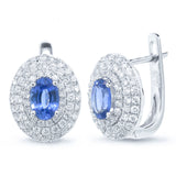 0.70ct Diamond & 1.04ct Blue Sapphire 14k White Gold Earring