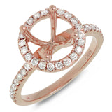 0.38ct 18k Rose Gold Diamond Semi-mount Ring