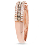 0.37ct 14k Rose Gold White & Champagne Diamond Lady's Band