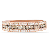 0.37ct 14k Rose Gold White & Champagne Diamond Lady's Band
