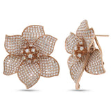 7.50ct 14k Rose Gold Diamond Flower Earring