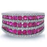 0.48ct Diamond & 1.79ct Pink Sapphire 14k White Gold Ring