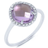 0.10ct Diamond & 2.15ct Amethyst 14k White Gold Ring