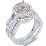 0.76ct 14k Two-tone Rose Gold Diamond Semi-mount Ring 2-pc