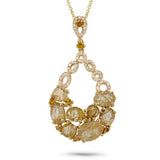 0.20ct Diamond & 2.97ct Golden Line Quartz & Yellow Sapphire 14k Yellow Gold Pendant
