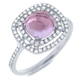 0.39ct Diamond & 1.52ct Amethyst 14k White Gold Ring
