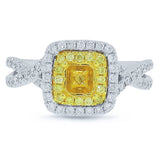 0.52ct 14k Two-tone Gold Diamond Semi-mount Ring