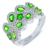 0.58ct Diamond & 1.49ct Green Garnet 14k White Gold Ring