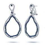 0.97ct Diamond & 2.70ct Blue Sapphire 14k White Gold Earring
