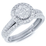0.76ct 14k White Gold Diamond Wedding Set Pave