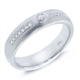 0.17ct 14k White Gold Diamond Men's Band