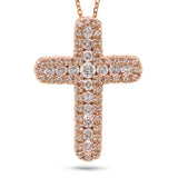 0.60ct 18k Rose Gold Diamond Cross Necklace