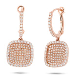 1.00ct 18k Rose Gold Diamond Pave Drop Earring