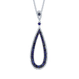 0.24ct Diamond & 0.82ct Blue Sapphire 14k White Gold Pendant